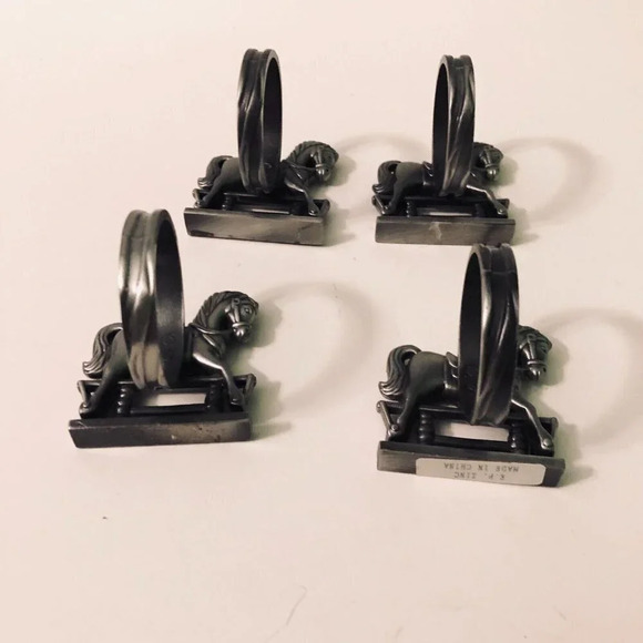 Bombay Company Antique Toy Horse Napkin Rings Box Set of 4 - Picture 12 of 16